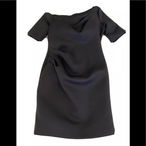 Jovani Asymmetrical Neckline Cocktail Dress Scuba Stretch Black 14